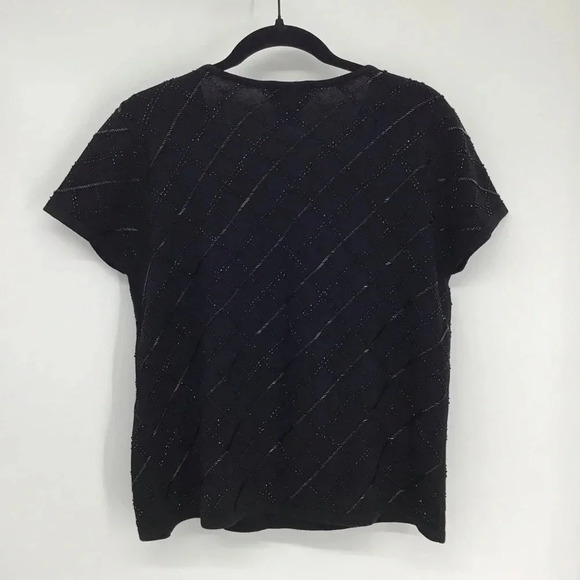 Talbots Women’s Merino Wool Embellished Beaded Short Sleeve Sweater NWT Size L - Picture 2 of 7